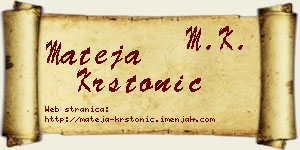 Mateja Krstonić vizit kartica